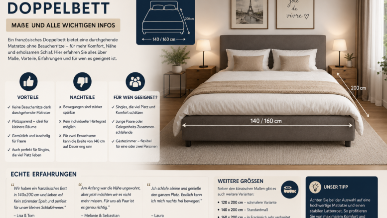 französisches Doppelbett Maße.